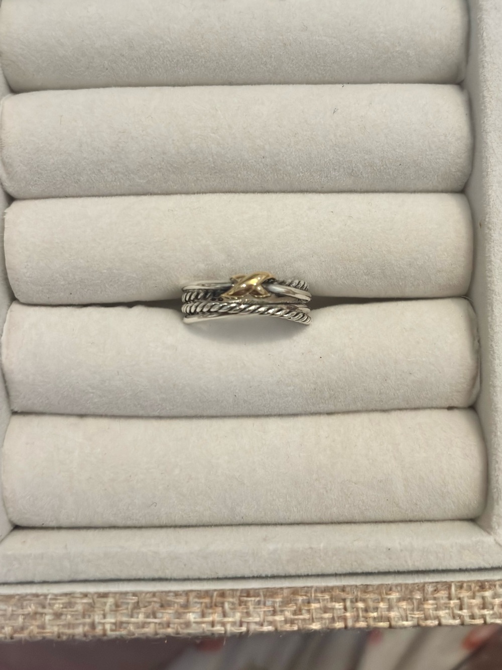 ON HOLD - David Yurman X Crossover Ring in Sterling Silver and 18k Yellow Gold
